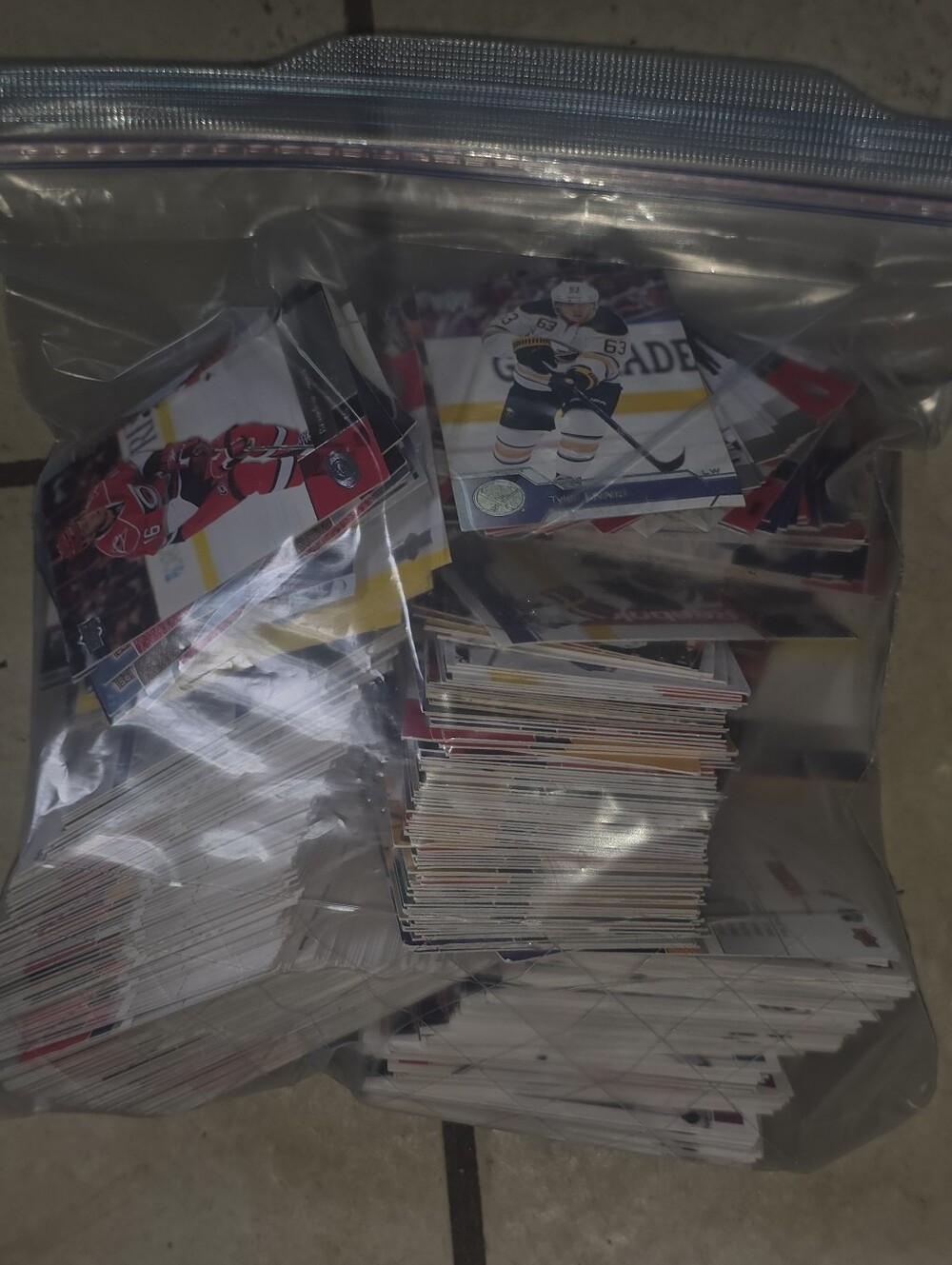 Lot 1 Hockey Cards Unsearched Bundle Full Large Size Ziplock Bag.